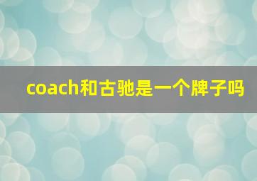 coach和古驰是一个牌子吗