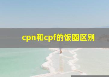 cpn和cpf的饭圈区别