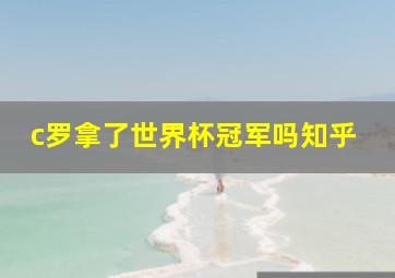 c罗拿了世界杯冠军吗知乎