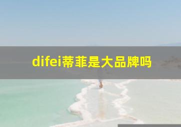 difei蒂菲是大品牌吗