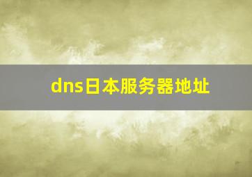 dns日本服务器地址