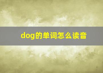 dog的单词怎么读音