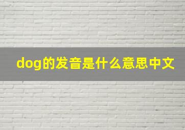 dog的发音是什么意思中文