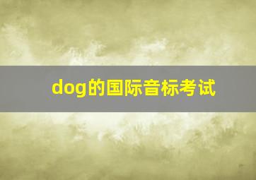 dog的国际音标考试