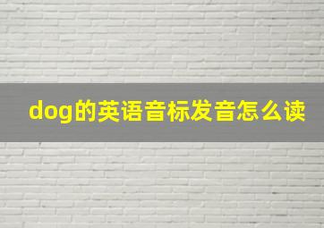 dog的英语音标发音怎么读