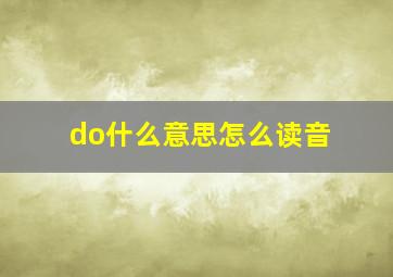 do什么意思怎么读音