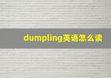 dumpling英语怎么读