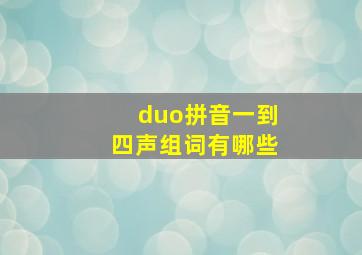 duo拼音一到四声组词有哪些