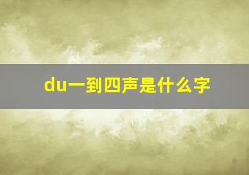 du一到四声是什么字