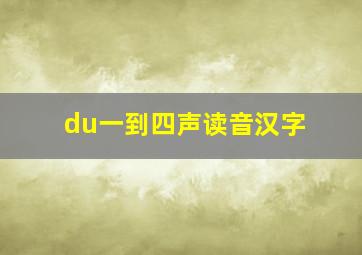 du一到四声读音汉字