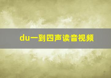 du一到四声读音视频