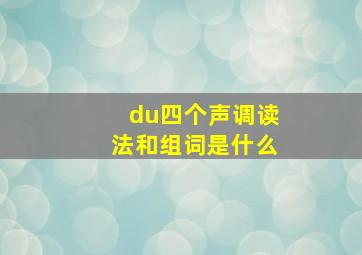 du四个声调读法和组词是什么