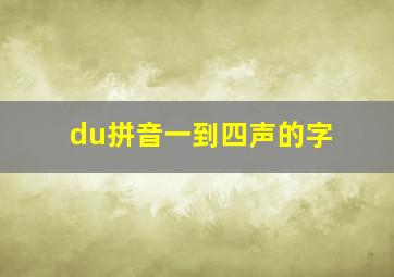 du拼音一到四声的字