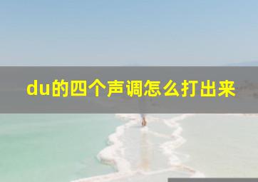 du的四个声调怎么打出来