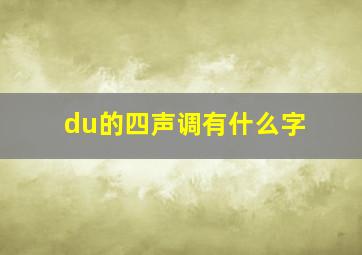 du的四声调有什么字