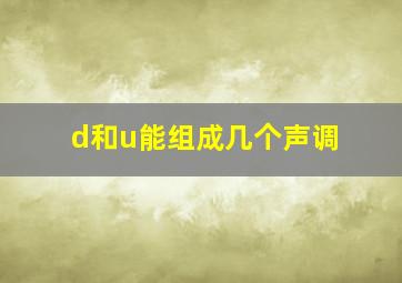 d和u能组成几个声调