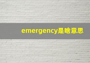 emergency是啥意思