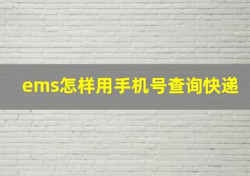 ems怎样用手机号查询快递