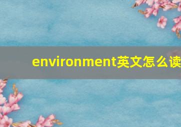 environment英文怎么读