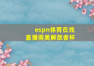 espn体育在线直播南美解放者杯