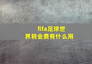 fifa足球世界转会费有什么用