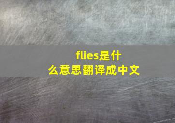 flies是什么意思翻译成中文