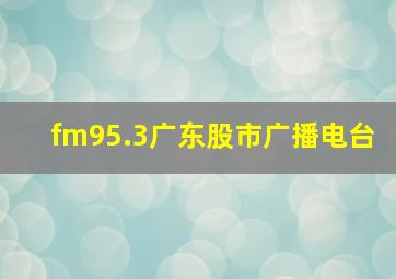 fm95.3广东股市广播电台