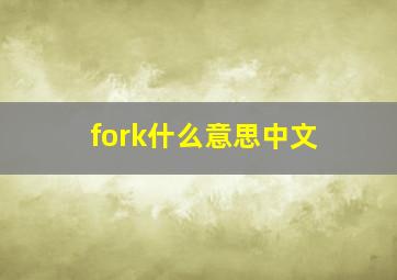 fork什么意思中文