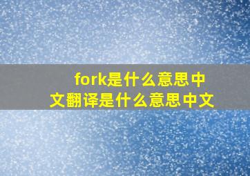 fork是什么意思中文翻译是什么意思中文