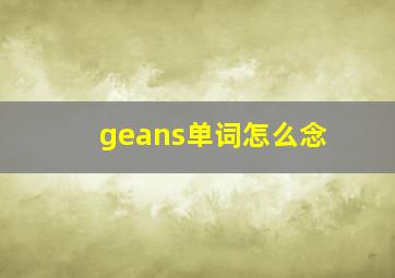 geans单词怎么念