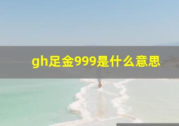 gh足金999是什么意思