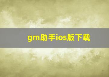 gm助手ios版下载