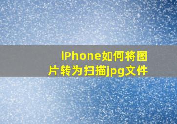 iPhone如何将图片转为扫描jpg文件