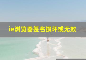 ie浏览器签名损坏或无效