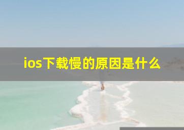 ios下载慢的原因是什么