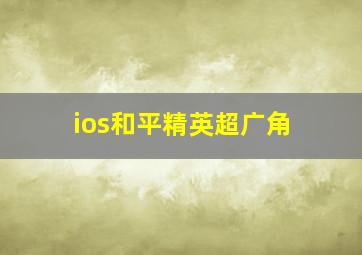 ios和平精英超广角