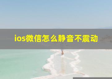 ios微信怎么静音不震动