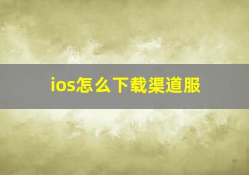 ios怎么下载渠道服