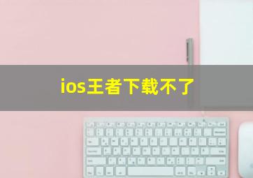 ios王者下载不了