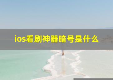 ios看剧神器暗号是什么