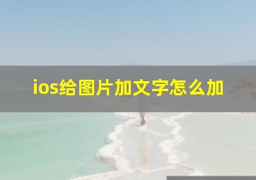 ios给图片加文字怎么加