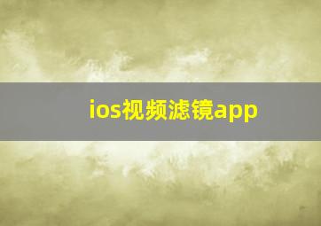 ios视频滤镜app