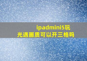 ipadmini5玩光遇画质可以开三格吗