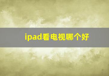 ipad看电视哪个好