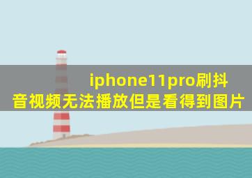 iphone11pro刷抖音视频无法播放但是看得到图片