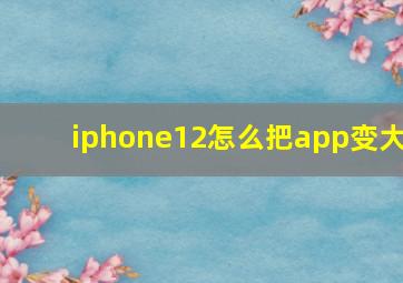 iphone12怎么把app变大