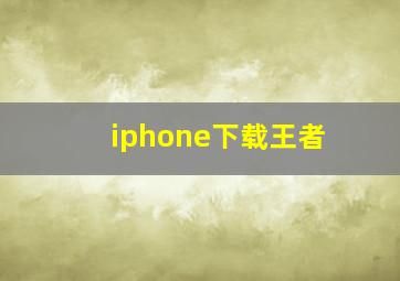 iphone下载王者