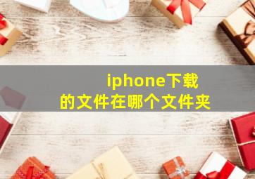 iphone下载的文件在哪个文件夹