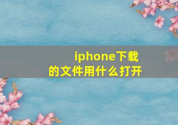 iphone下载的文件用什么打开