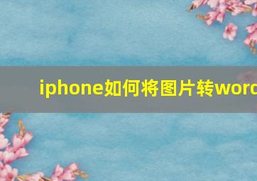 iphone如何将图片转word